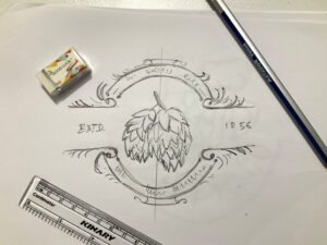 hand-drawn logo design