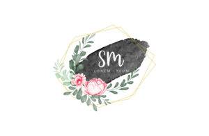 Watercolor logo Design with black background