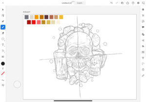 Beer with skull vector art step by step in illustrator on ipad 