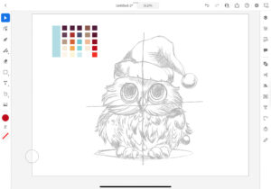 Colorful owl with red Christmas hat vector illustration in illustrator