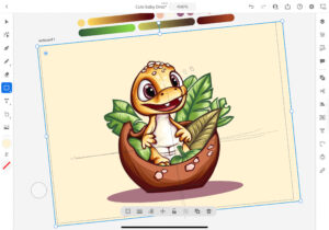 Cute baby dinosaur came out from egg vector art step by step